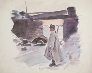 Zolnierz Legionu Ukrainskich Strzelcow Siczowych by Ivan Ivanec Oil Painting