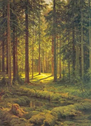 A Coniferous Forest. Sunny Day painting by Ivan Ivanovich Shishkin