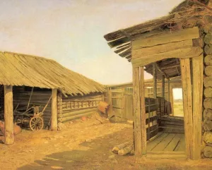 Country Courtyard by Ivan Ivanovich Shishkin Oil Painting