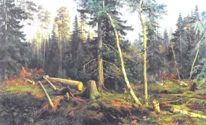 Cutting of Wood Oil painting by Ivan Ivanovich Shishkin