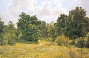 Deciduous Forest Edge etude by Ivan Ivanovich Shishkin - Oil Painting Reproduction
