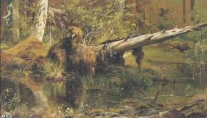 Forest Etude by Ivan Ivanovich Shishkin - Oil Painting Reproduction