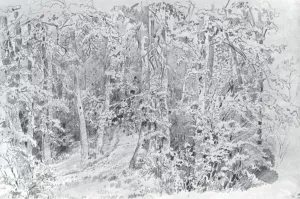 In a Forest, Falled Tree Oil painting by Ivan Ivanovich Shishkin