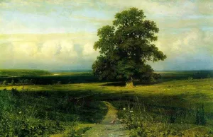 In the Middle of Flat Valley by Ivan Ivanovich Shishkin Oil Painting