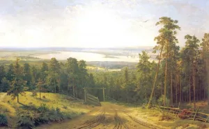 Kama Near Elabuga by Ivan Ivanovich Shishkin - Oil Painting Reproduction
