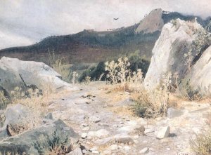 Mountain Path, the Crimea Etude Oil painting by Ivan Ivanovich Shishkin