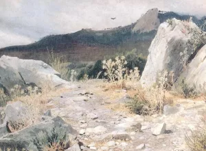 Mountain Path, the Crimea Etude by Ivan Ivanovich Shishkin - Oil Painting Reproduction