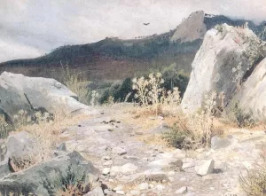 Mountain Path, the Crimea Etude Oil painting by Ivan Ivanovich Shishkin