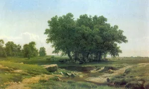 Oaklets by Ivan Ivanovich Shishkin Oil Painting