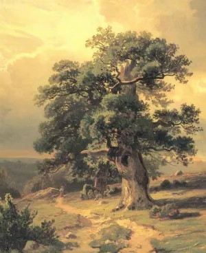 Oaks Study by Ivan Ivanovich Shishkin Oil Painting