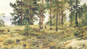 On Sandy Ground by Ivan Ivanovich Shishkin Oil Painting