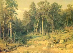 Pinery. Ship timber in Viatka's province by Ivan Ivanovich Shishkin - Oil Painting Reproduction