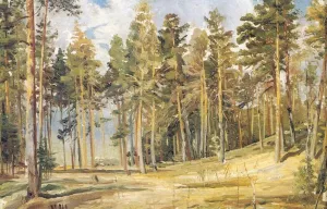 Pines. Sunny Day Etude by Ivan Ivanovich Shishkin Oil Painting