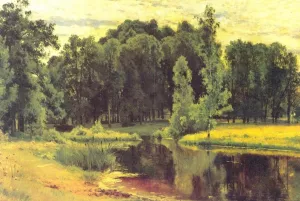 Pond in an Old Park by Ivan Ivanovich Shishkin Oil Painting