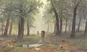 Rain in the Oak Grove by Ivan Ivanovich Shishkin Oil Painting