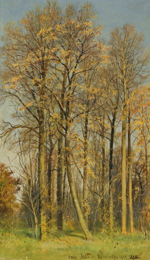 Rowan Trees In Autumn by Ivan Ivanovich Shishkin Oil Painting
