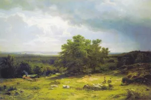 View Near Dusseldorf by Ivan Ivanovich Shishkin Oil Painting