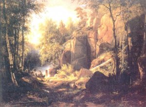 View on Island Valaam Place Kukko by Ivan Ivanovich Shishkin Oil Painting