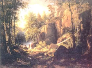 View on Island Valaam Place Kukko Oil painting by Ivan Ivanovich Shishkin