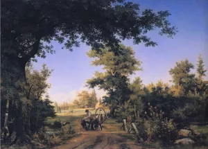 View on the Outskirts of St. Petersburg by Ivan Ivanovich Shishkin - Oil Painting Reproduction