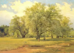Willows Alight a Sun by Ivan Ivanovich Shishkin Oil Painting