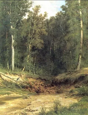 Woodland Brook by Ivan Ivanovich Shishkin - Oil Painting Reproduction