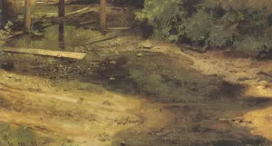 Woodland Rivulet by Ivan Ivanovich Shishkin Oil Painting