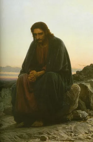 Christ in the Wilderness Oil painting by Ivan Nikolaevich Kramskoy
