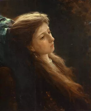 Girl with a Tress painting by Ivan Nikolaevich Kramskoy