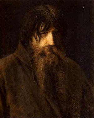 Head of an Old Peasant study Oil painting by Ivan Nikolaevich Kramskoy