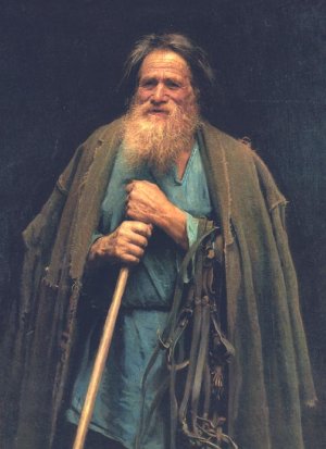 Peasant Holding a Bridle Oil painting by Ivan Nikolaevich Kramskoy