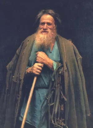 Peasant Holding a Bridle by Ivan Nikolaevich Kramskoy Oil Painting