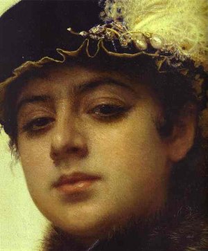 Portrait of a Woman Detail Oil painting by Ivan Nikolaevich Kramskoy