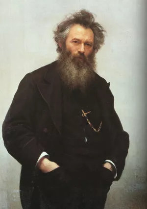 Portrait of Ivan I. Shishkin by Ivan Nikolaevich Kramskoy - Oil Painting Reproduction