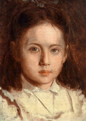 Portrait of Sonya Kramskaya, the Artist's Daughter Oil painting by Ivan Nikolaevich Kramskoy