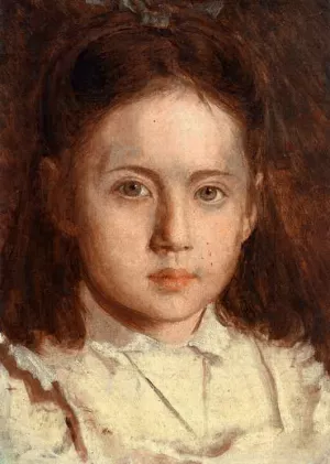 Portrait of Sonya Kramskaya, the Artist's Daughter by Ivan Nikolaevich Kramskoy Oil Painting