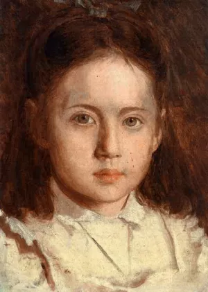 Portrait of Sonya Kramskaya, the Artist's Daughter Oil painting by Ivan Nikolaevich Kramskoy