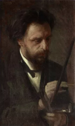 Portrait of the Artist Grigory Myasoyedov by Ivan Nikolaevich Kramskoy Oil Painting