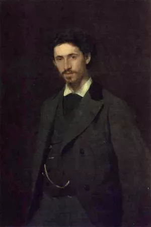 Portrait of the Artist Ilya Repin by Ivan Nikolaevich Kramskoy Oil Painting