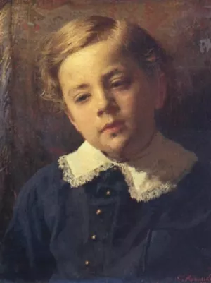 Sergey Kramskoy by Ivan Nikolaevich Kramskoy Oil Painting