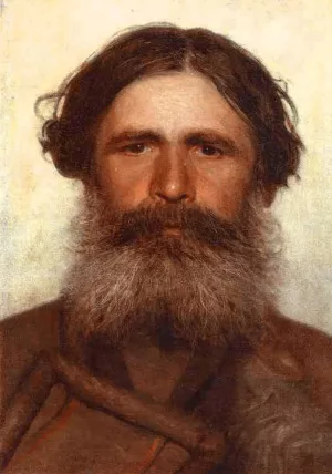 The Portrait of a Peasant Oil painting by Ivan Nikolaevich Kramskoy