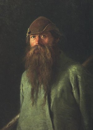 Woodsman Oil painting by Ivan Nikolaevich Kramskoy