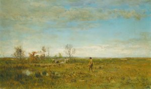 Hunters In Pont Long by Ivan Pavlovich Pokhitonov Oil Painting