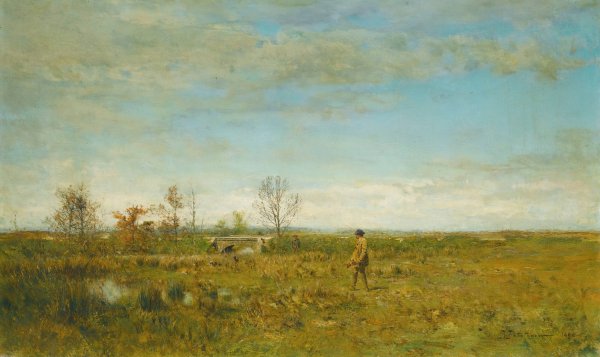Hunters In Pont Long  by Ivan Pavlovich Pokhitonov - Hand-Painted Oil Painting Reproduction