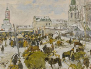 Murom City Square by Ivan Semenovich Kulikov Oil Painting