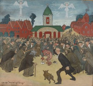 A Holy War by Ivar Arosenius Oil Painting