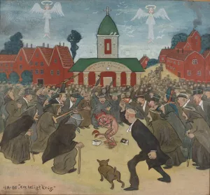 A Holy War by Ivar Arosenius Oil Painting