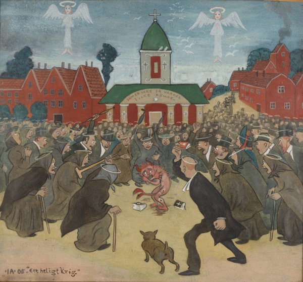A Holy War  by Ivar Arosenius - Hand-Painted Oil Painting Reproduction