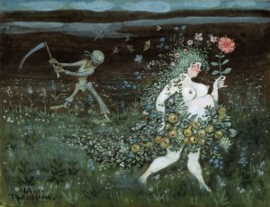 Life and Death by Ivar Arosenius Oil Painting