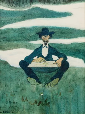The First Flower of Spring. Portrait of Ole Kruse by Ivar Arosenius Oil Painting